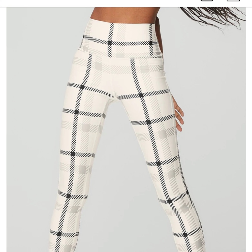 ALO Yoga Black and White Plaid Leggings